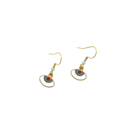 earrings steel gold eye